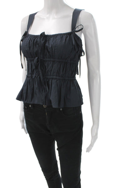 Ulla Johnson Women Black Camisole Blouse Square Neck Boho Size 2