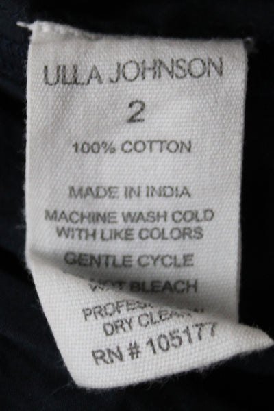 Ulla Johnson Women Black Camisole Blouse Square Neck Boho Size 2