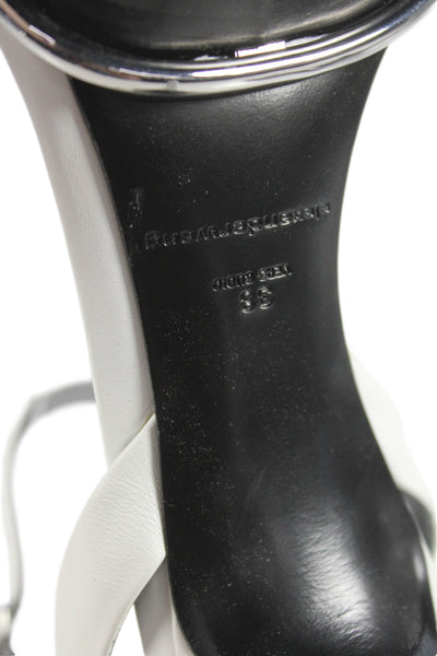 Alexander Wang Womens Leather Buckled High Heels White Size 8