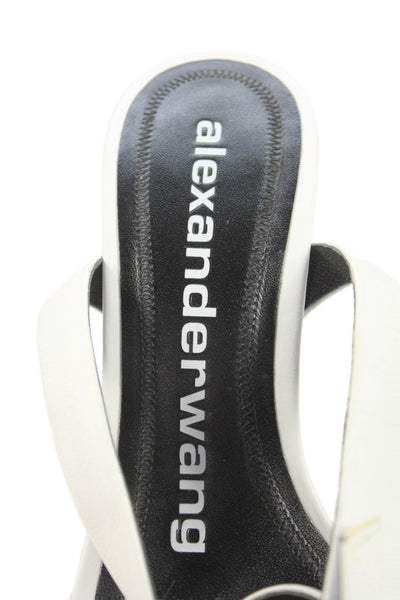 Alexander Wang Womens Leather Buckled High Heels White Size 8