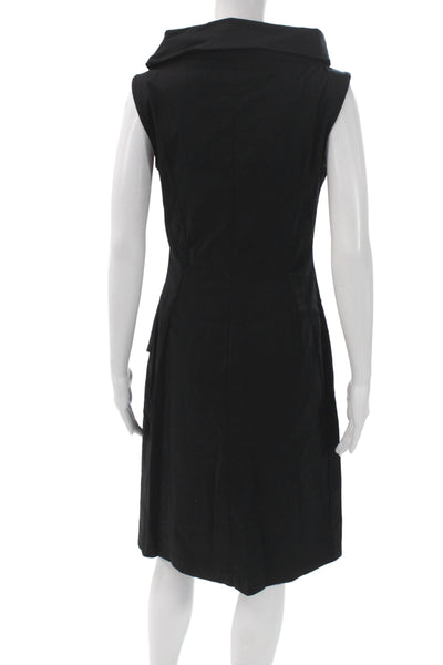 Porto Womens Sheath Dress Black Cowl Neck Sleeveless Pullover Viscose Size 1