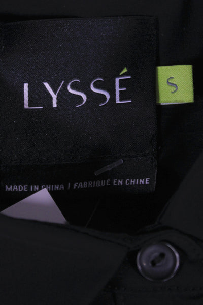 Lysse Women Black Collared Tunic Button-Up Long Sleeve Solid Size S