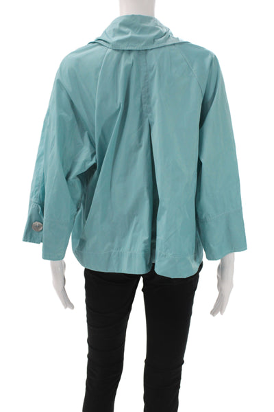 Planet by Lauren G Womens Blue Basic Jacket 3/4 Sleeve Button Size 2