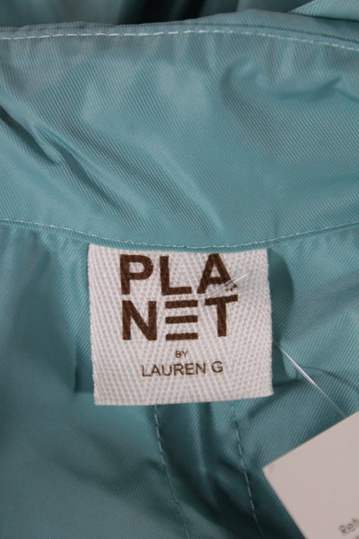 Planet by Lauren G Womens Blue Basic Jacket 3/4 Sleeve Button Size 2