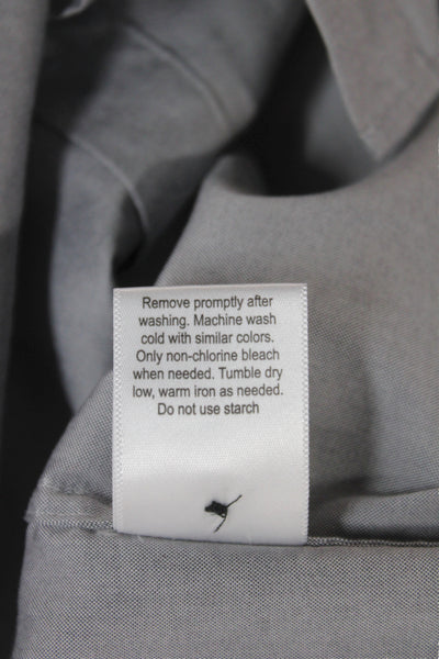 Hinson Wu Women Tunic Collared Button Up Gray 100% Cotton Long Sleeve Size S