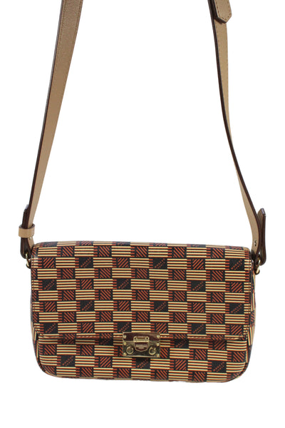 Moreau Womens Geometric Print Adjustable Shoulder Bag Orange