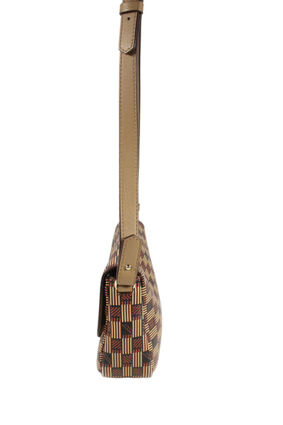 Moreau Womens Geometric Print Adjustable Shoulder Bag Orange