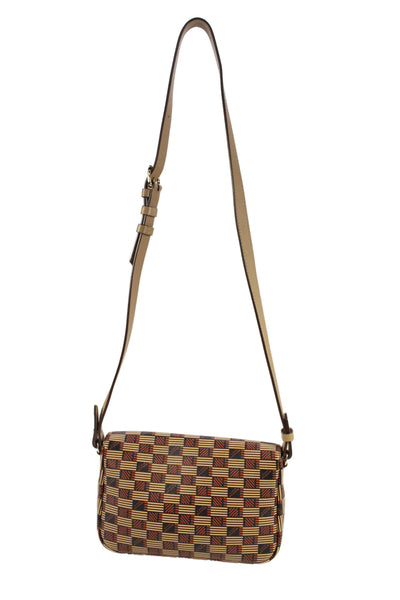 Moreau Womens Geometric Print Adjustable Shoulder Bag Orange