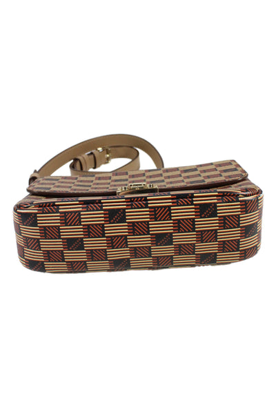Moreau Womens Geometric Print Adjustable Shoulder Bag Orange