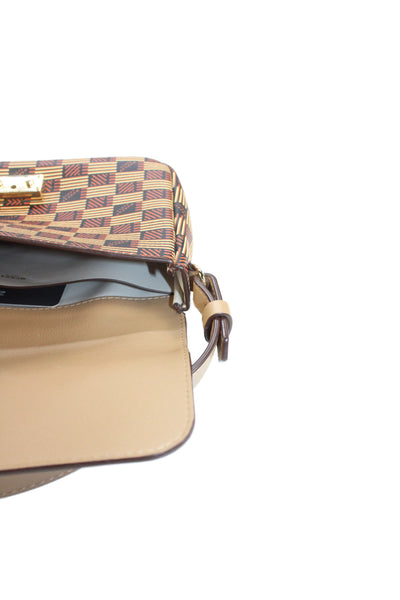 Moreau Womens Geometric Print Adjustable Shoulder Bag Orange