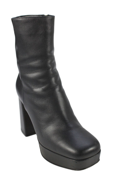 Gianvito Rossi Womens Square Toe Platform Boots Black Size 36.5 6.5