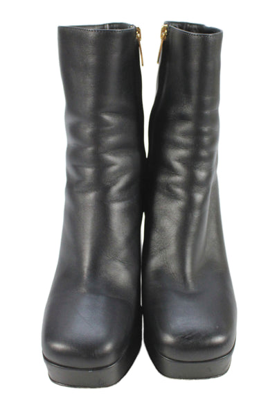 Gianvito Rossi Womens Square Toe Platform Boots Black Size 36.5 6.5