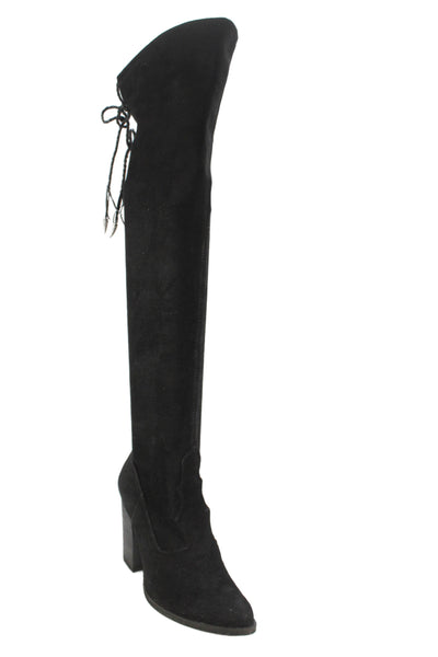 Dolce Vita Womens Suede Pointed Toe Knee High Boots Black SIze 6