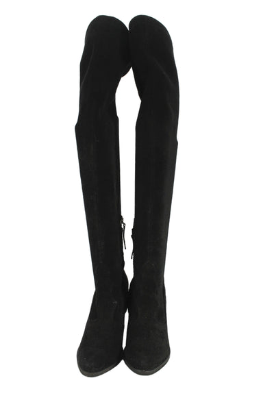 Dolce Vita Womens Suede Pointed Toe Knee High Boots Black SIze 6