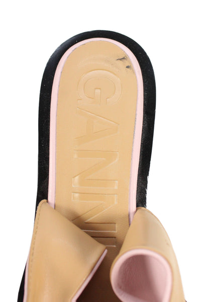 Ganni Womens Embellished Pointed Toe Slingback Heels Pink Size 36 6