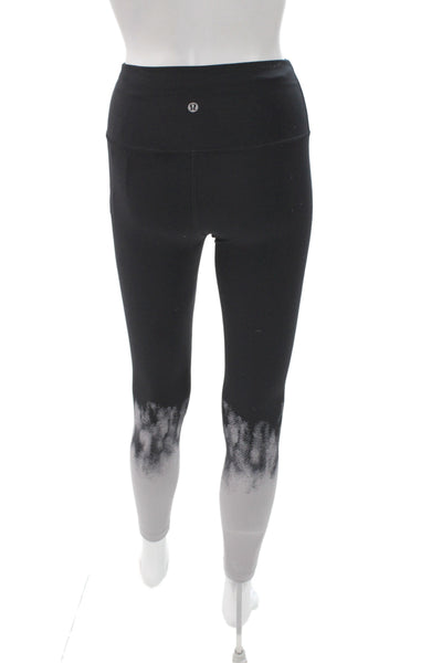 Lululemon Womens Black Ombre Ankle Leggings Nylon Athleisure Size 4