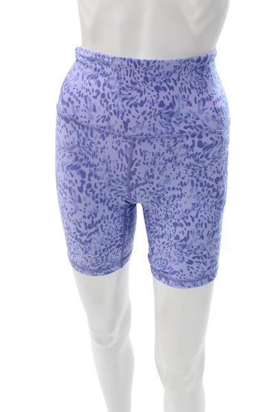 Athleta Women Athletic Purple Animal Print Shorts Size 2XS