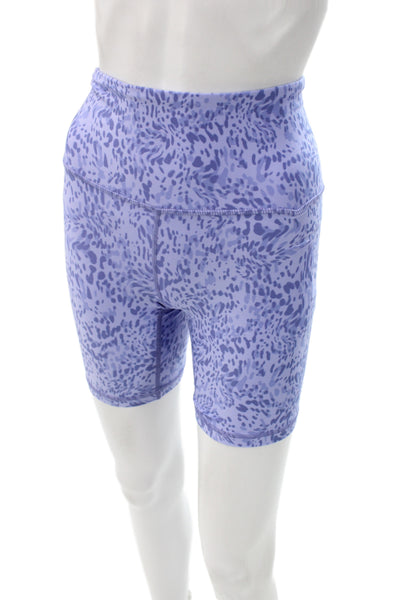Athleta Women Athletic Purple Animal Print Shorts Size 2XS