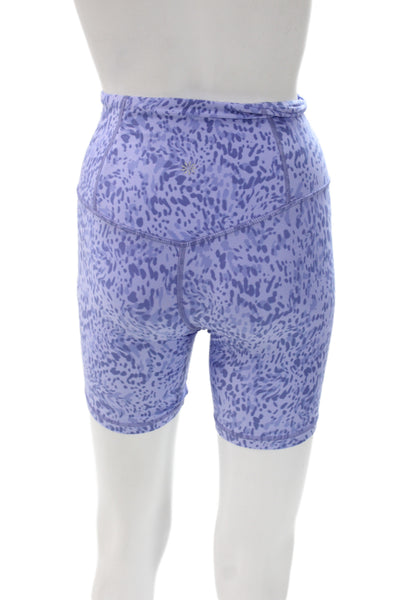 Athleta Women Athletic Purple Animal Print Shorts Size 2XS