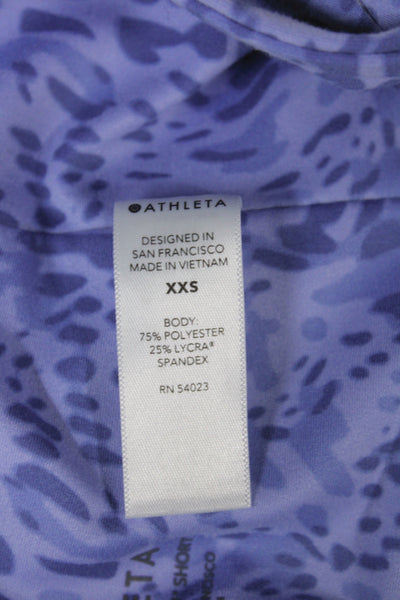 Athleta Women Athletic Purple Animal Print Shorts Size 2XS