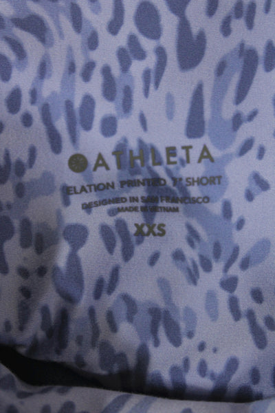 Athleta Women Athletic Purple Animal Print Shorts Size 2XS