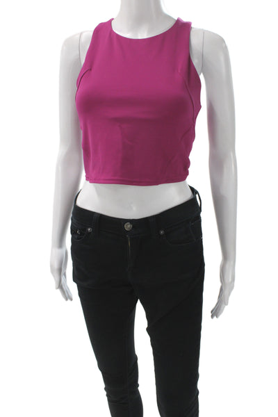 Lululemon Womens Cropped Sleeveless High Neck Nylon Tank Purple Size 4