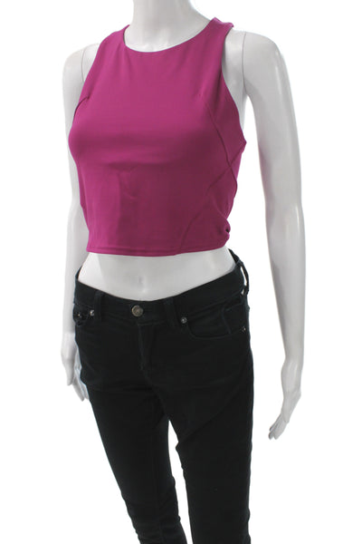 Lululemon Womens Cropped Sleeveless High Neck Nylon Tank Purple Size 4