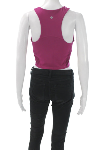 Lululemon Womens Cropped Sleeveless High Neck Nylon Tank Purple Size 4