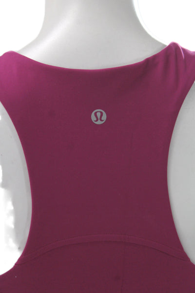 Lululemon Womens Cropped Sleeveless High Neck Nylon Tank Purple Size 4