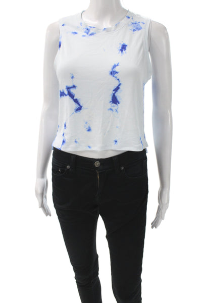 Lululemon Women Cropped Blue Tank Crew Neck Athleisure Size 4
