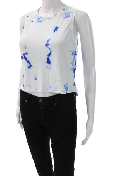 Lululemon Women Cropped Blue Tank Crew Neck Athleisure Size 4