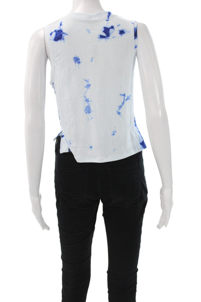 Lululemon Women Cropped Blue Tank Crew Neck Athleisure Size 4