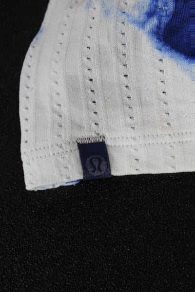 Lululemon Women Cropped Blue Tank Crew Neck Athleisure Size 4