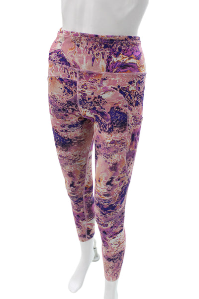 Lululemon Women Ankle Leggings Multicolor Tie Dye Polyester Size 4
