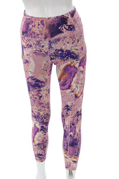 Lululemon Women Ankle Leggings Multicolor Tie Dye Polyester Size 4