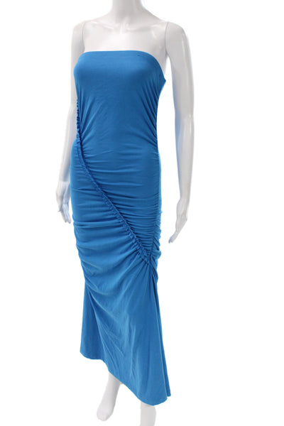 Anthropologie Women Bodycon Off the Shoulder Blue Midi Dress Size PS