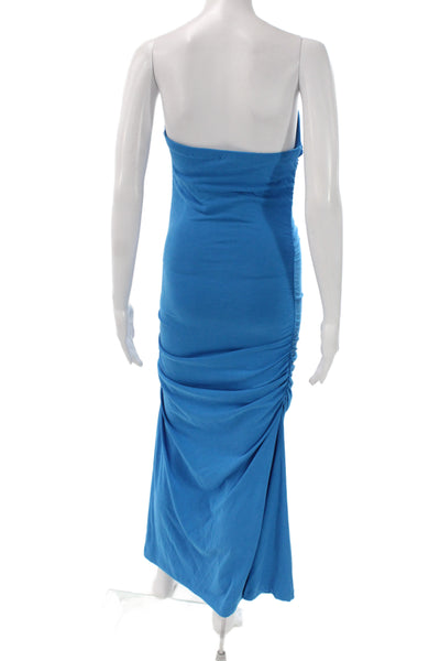 Anthropologie Women Bodycon Off the Shoulder Blue Midi Dress Size PS