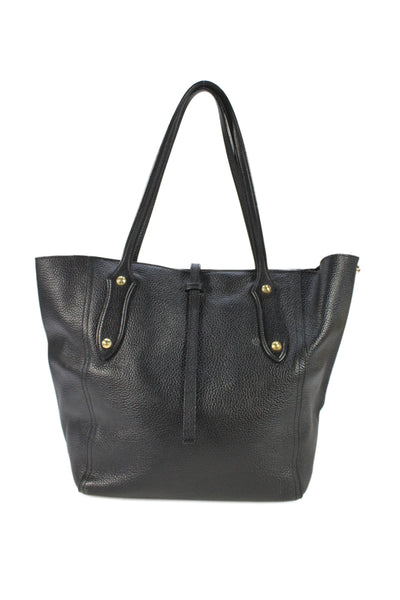 Annabel Ingall Womens Leather Zip Up Shoulder Bag Black