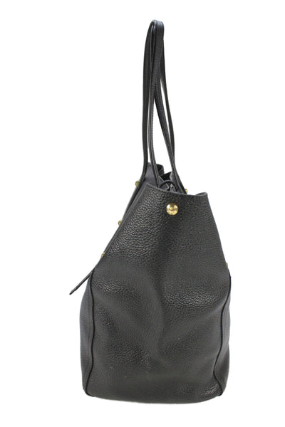 Annabel Ingall Womens Leather Zip Up Shoulder Bag Black