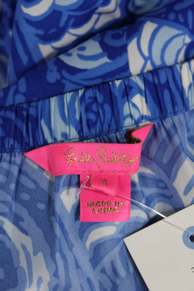 Lilly Pulitzer Women Jumpsuit Blue Off Shoulder Geometric Sleeveless Size S