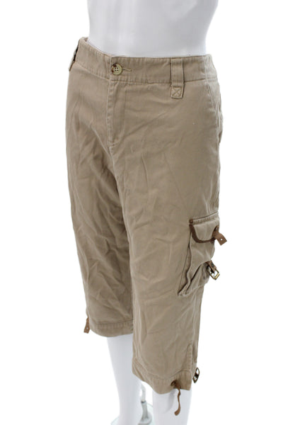 Lauren Ralph Lauren Women Capri Pants Beige Cotton Button Size 8P