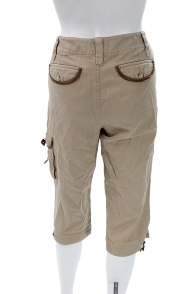 Lauren Ralph Lauren Women Capri Pants Beige Cotton Button Size 8P