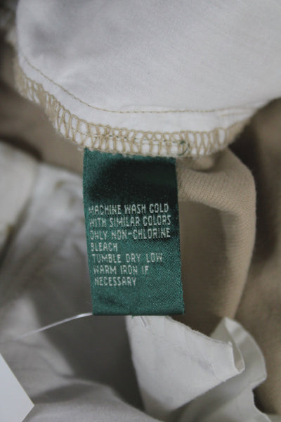 Lauren Ralph Lauren Women Capri Pants Beige Cotton Button Size 8P