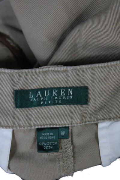 Lauren Ralph Lauren Women Capri Pants Beige Cotton Button Size 8P