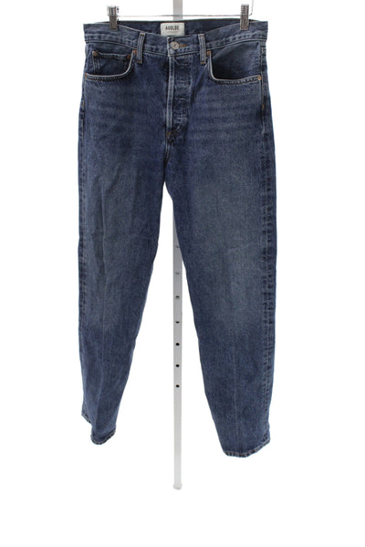 Agolde Women Straight Jeans Blue High Rise 30 Inseam 100% Cotton Size 26