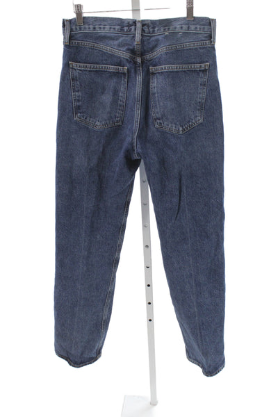 Agolde Women Straight Jeans Blue High Rise 30 Inseam 100% Cotton Size 26