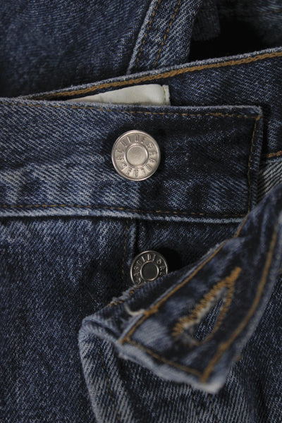 Agolde Women Straight Jeans Blue High Rise 30 Inseam 100% Cotton Size 26