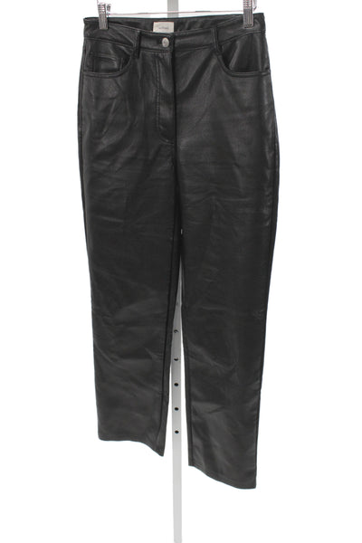 Wilfred Womens Cropped Faux Leather Black Pants Size 4