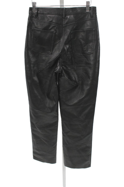Wilfred Womens Cropped Faux Leather Black Pants Size 4