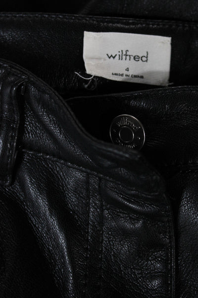 Wilfred Womens Cropped Faux Leather Black Pants Size 4